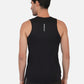 Cotton Broad Shoulder Vest Black & Orange RWM4028