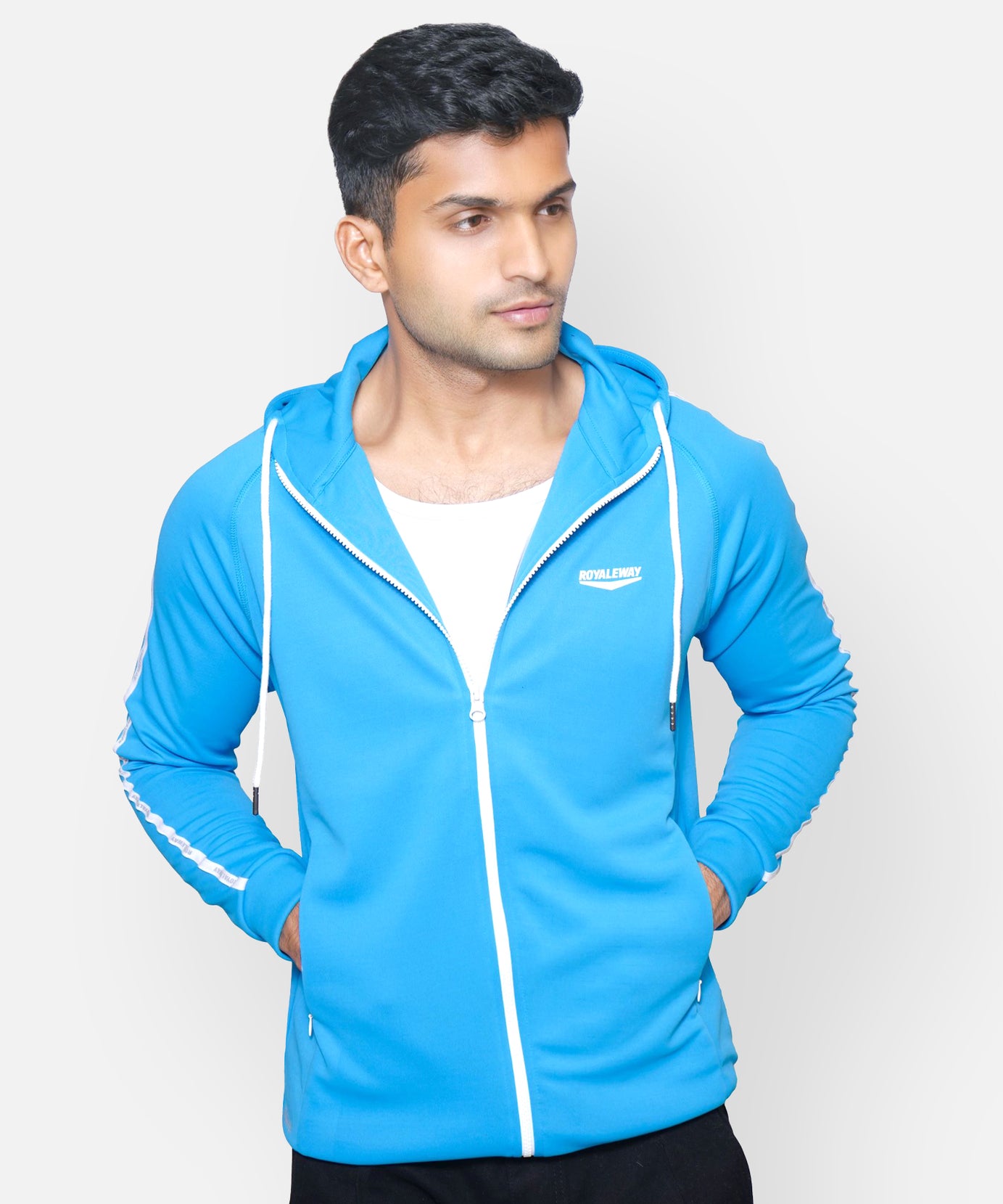 CrossFIT Hoodie Jacket Apparel Raglan T Blue Men RWM0008 Hoodie Jacket - royaleway.com