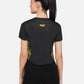 LONG BACK CROP TOP BLACK AND YELLOW RWW2024
