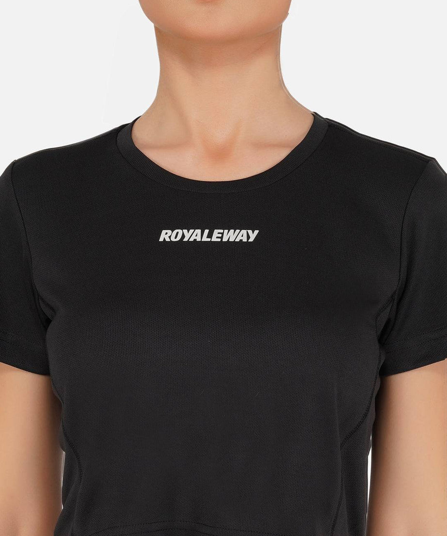 DriDOT Black Long Back Crop Top RWW2025 Long Back Crop Top - royaleway.com