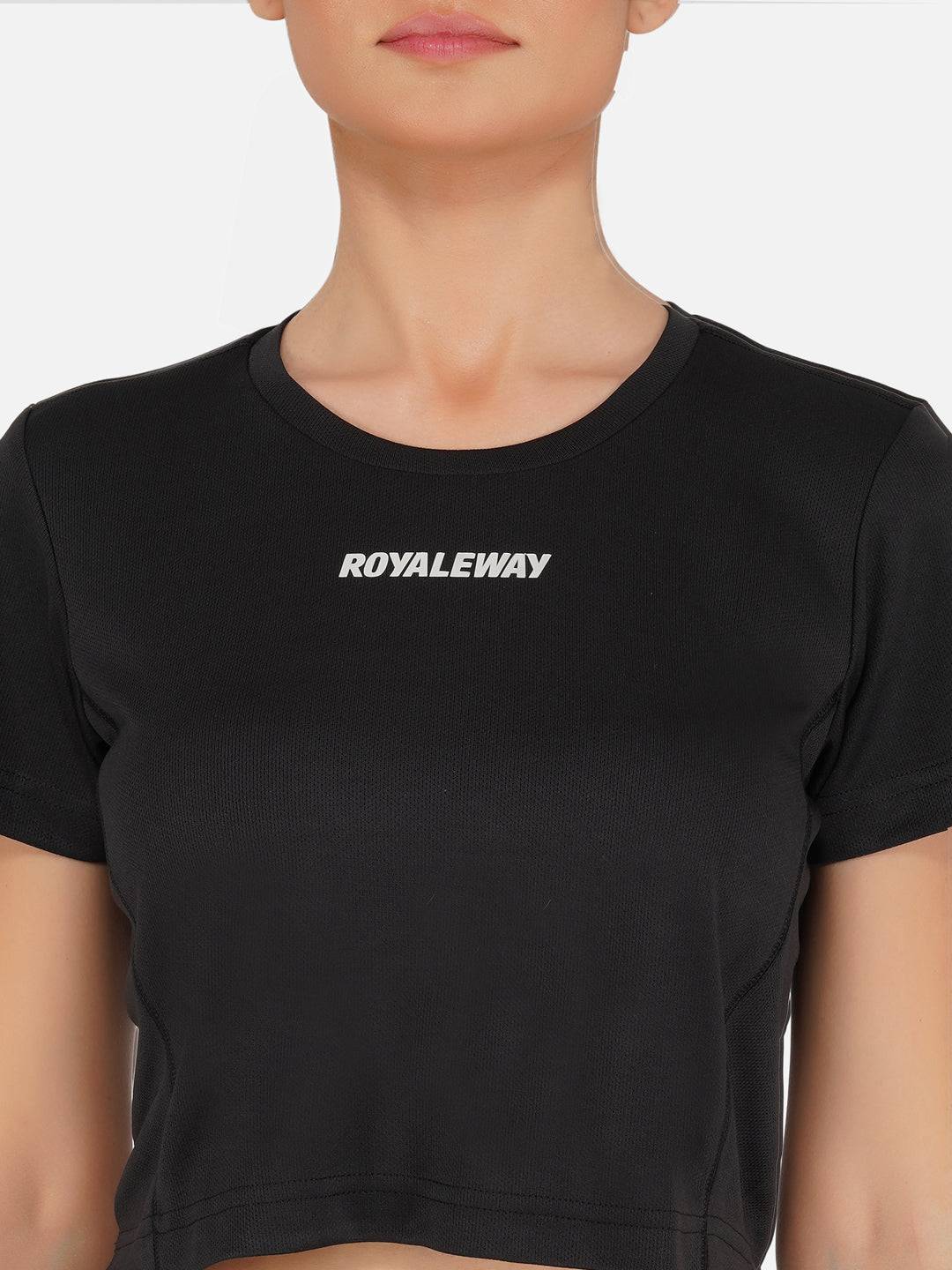 DriDOT Black Long Back Crop Top RWW2025 Long Back Crop Top - royaleway.com
