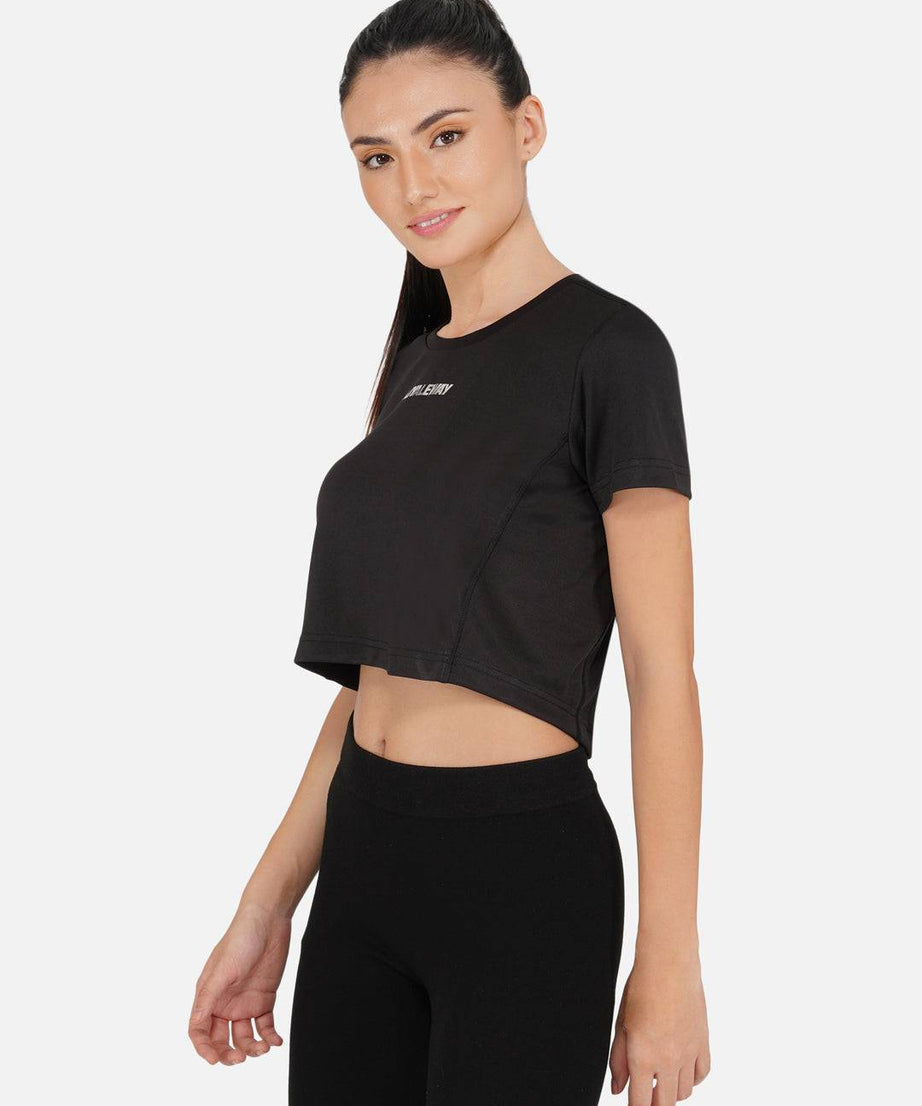 DriDOT Black Long Back Crop Top RWW2025 Long Back Crop Top - royaleway.com