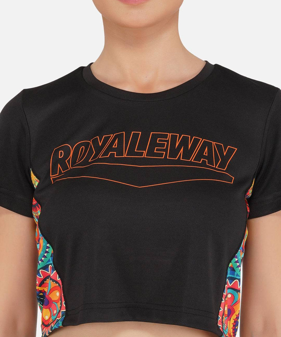 DriDOT Black Long Back Crop Top RWW2029 Long Back Crop Top - royaleway.com