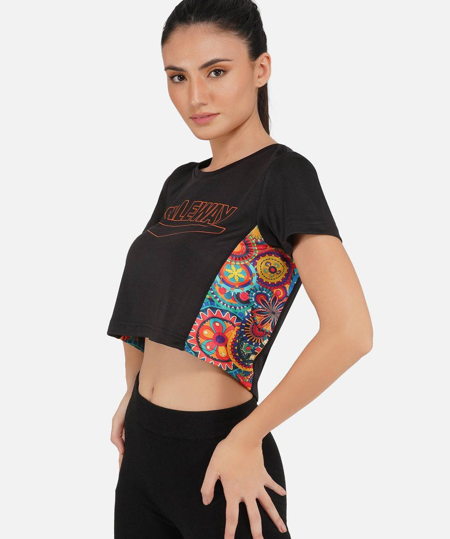 DriDOT Black Long Back Crop Top RWW2029 Long Back Crop Top - royaleway.com