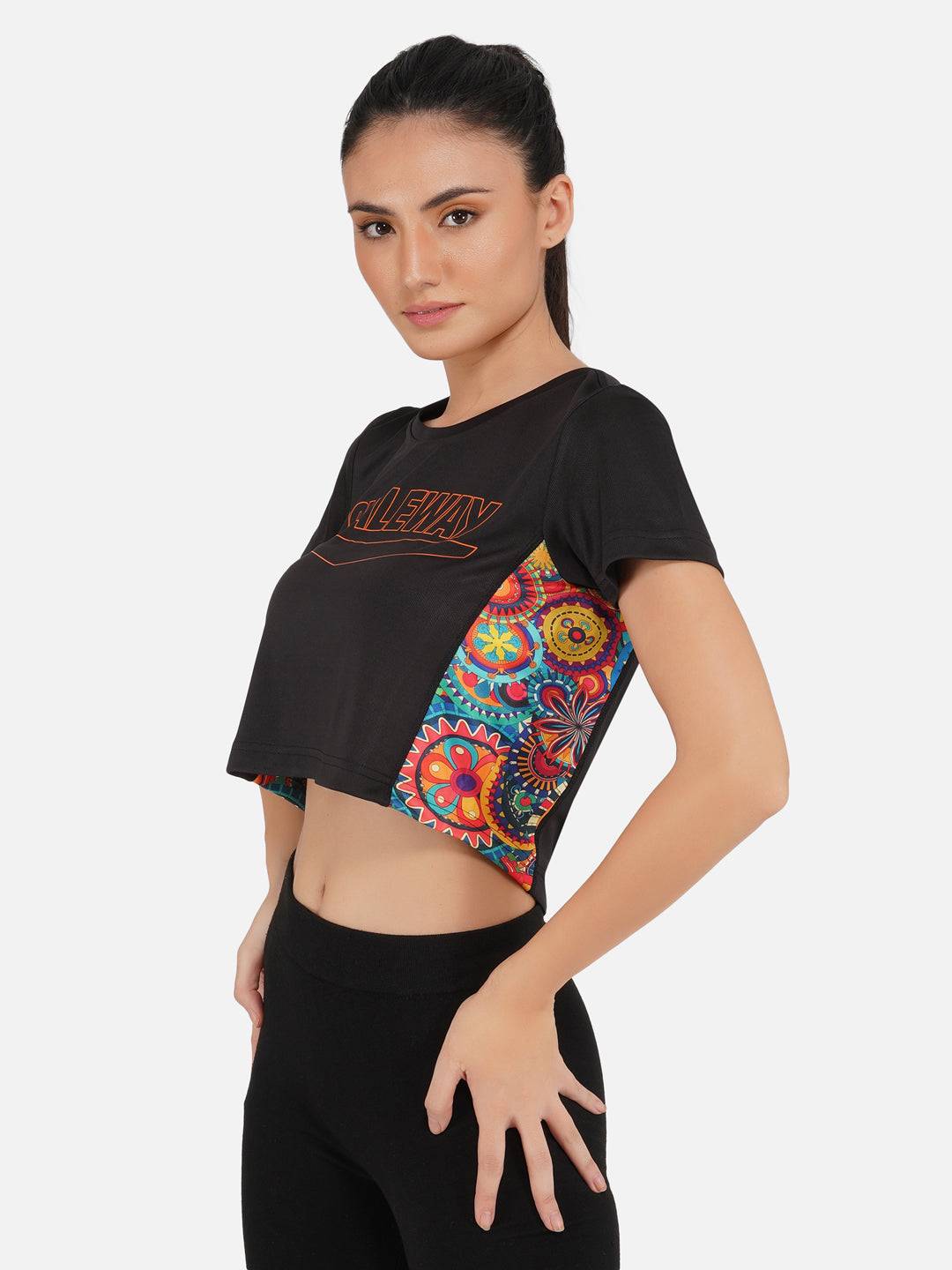 DriDOT Black Long Back Crop Top RWW2029 Long Back Crop Top - royaleway.com