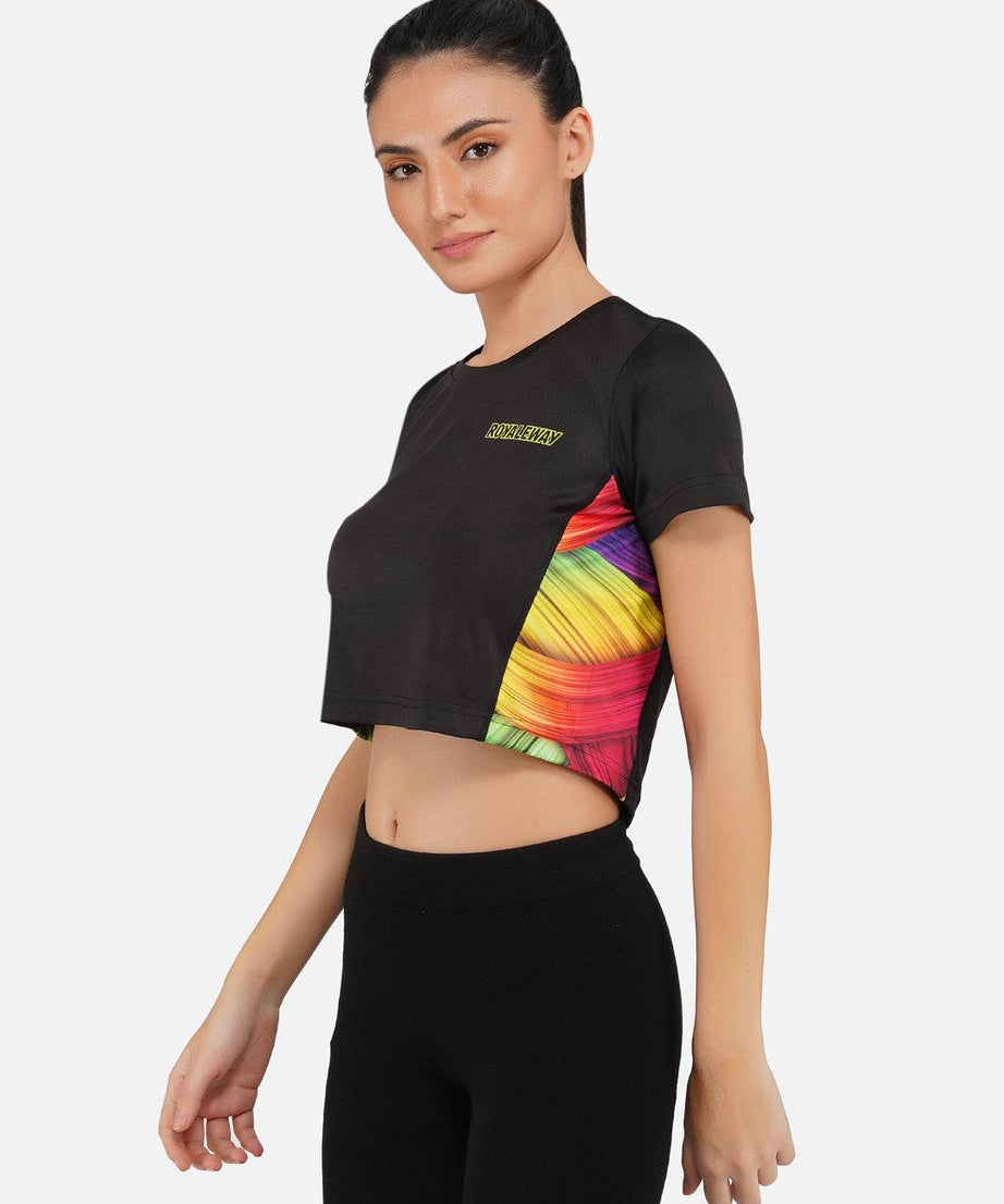 DriDOT Black Long Back Crop Top RWW2030 Long Back Crop Top - royaleway.com