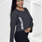 Crop Top Cotton Women Dark Grey and White RWW2018
