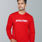Fleece Pocket Sweatshirt Red and White Men RWM9005