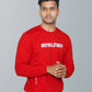 Fleece Pocket Sweatshirt Red and White Men RWM9005