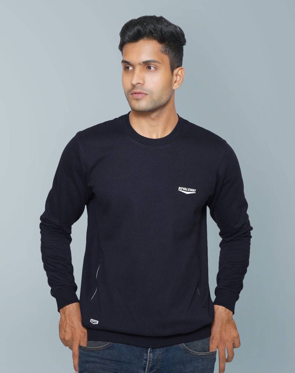 Fleece Pocket Sweatshirt Navy Blue Men RWM9007