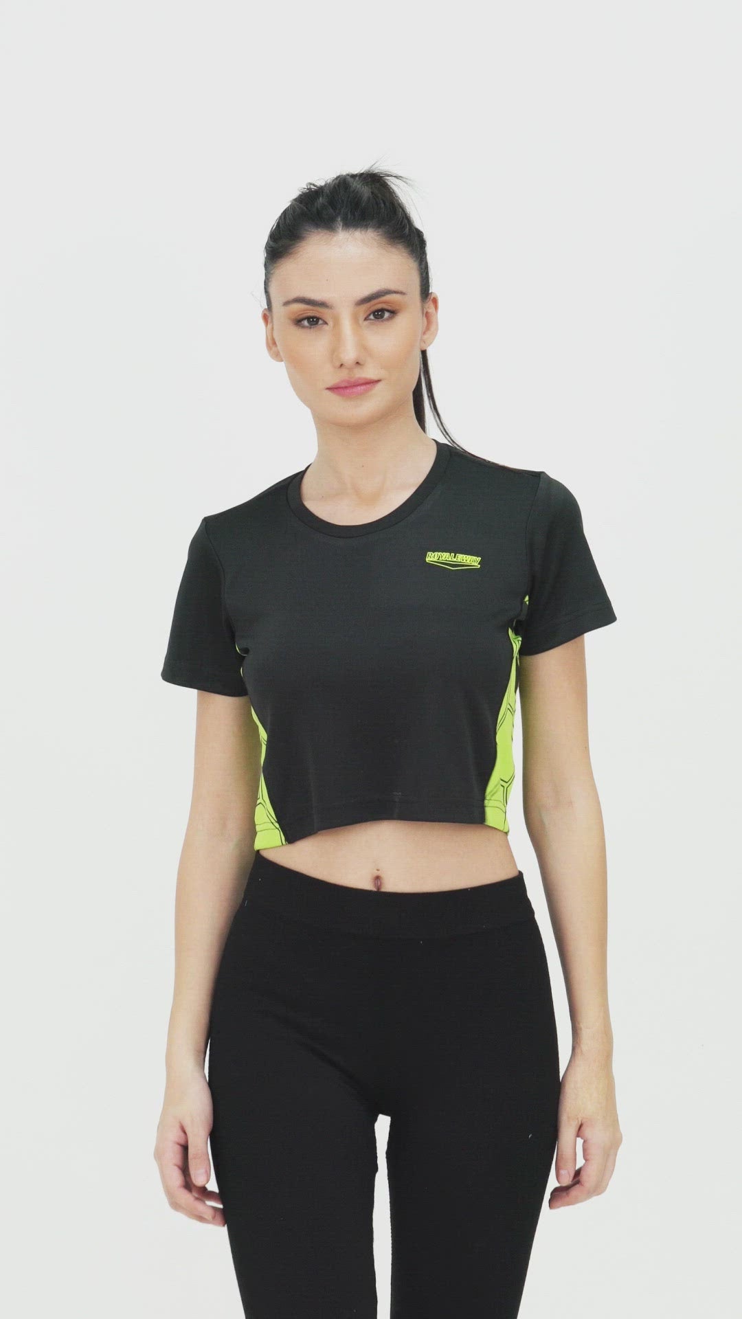 DriDOT Black Long Back Crop Top RWW2026